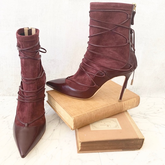 🎉HP🎉 Dsquared2 Bordeaux Nappa Stretch Ankle Boot - Picture 2 of 8